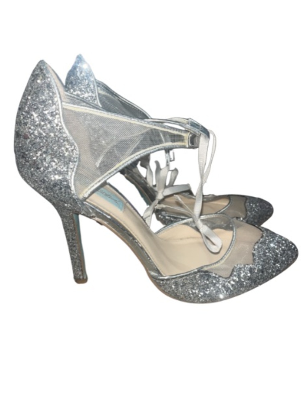Blue by Betsey Johnson
"Stela" Silver Glitter Mesh Pumps 9.5 - Picture 6 of 10